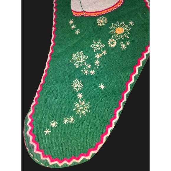 Mcm 1950s Original Set Of 2 Christmas Stockings Seasons Greetings Happy New Year - Picture 12 of 13